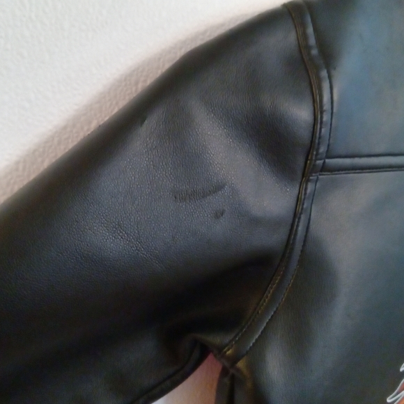 Hot Wheels Black faux leather jacket biker rocker look kids size 5/6 RARE - Picture 5 of 10